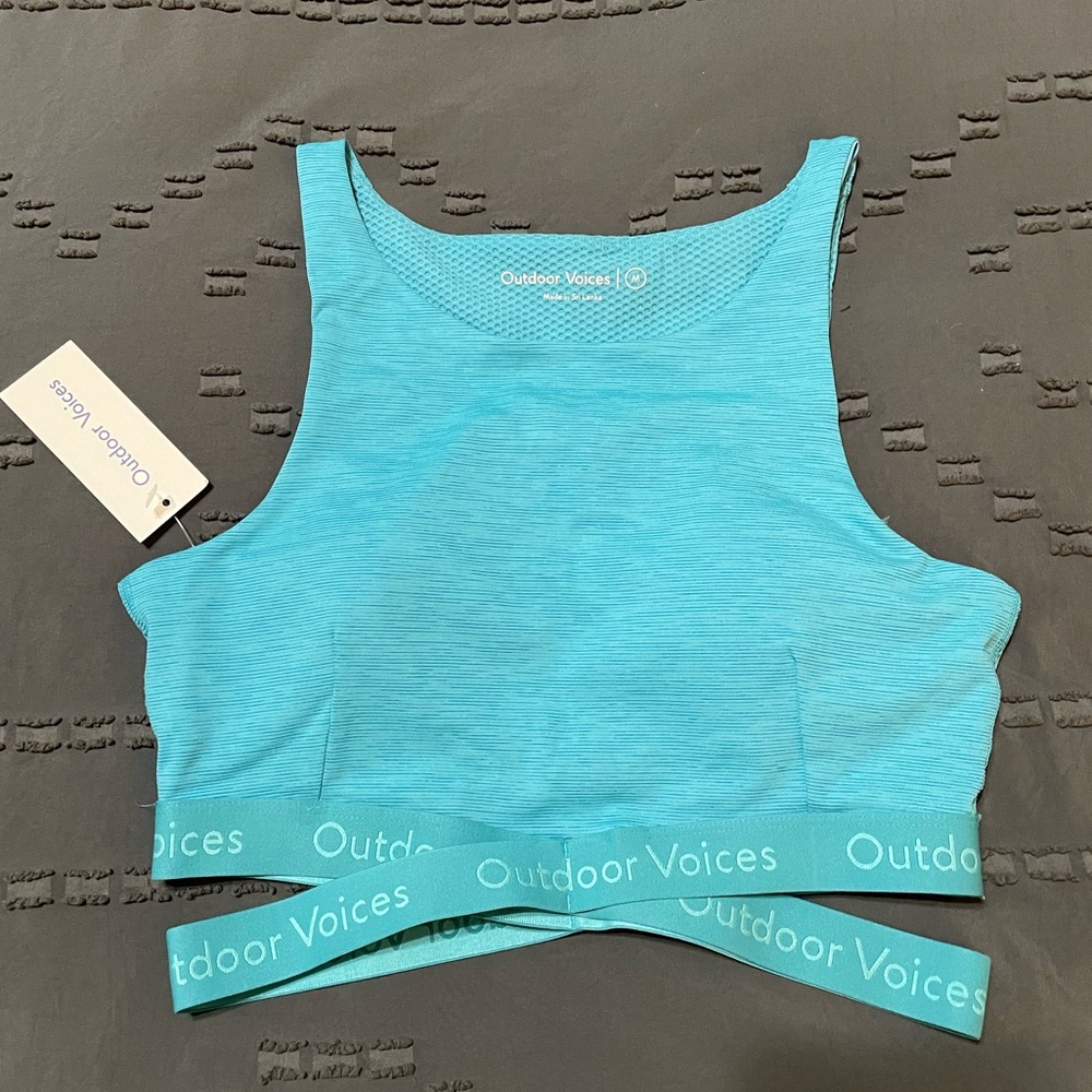 Outdoor Voices Tech Sweat Criss Cross Crop Top